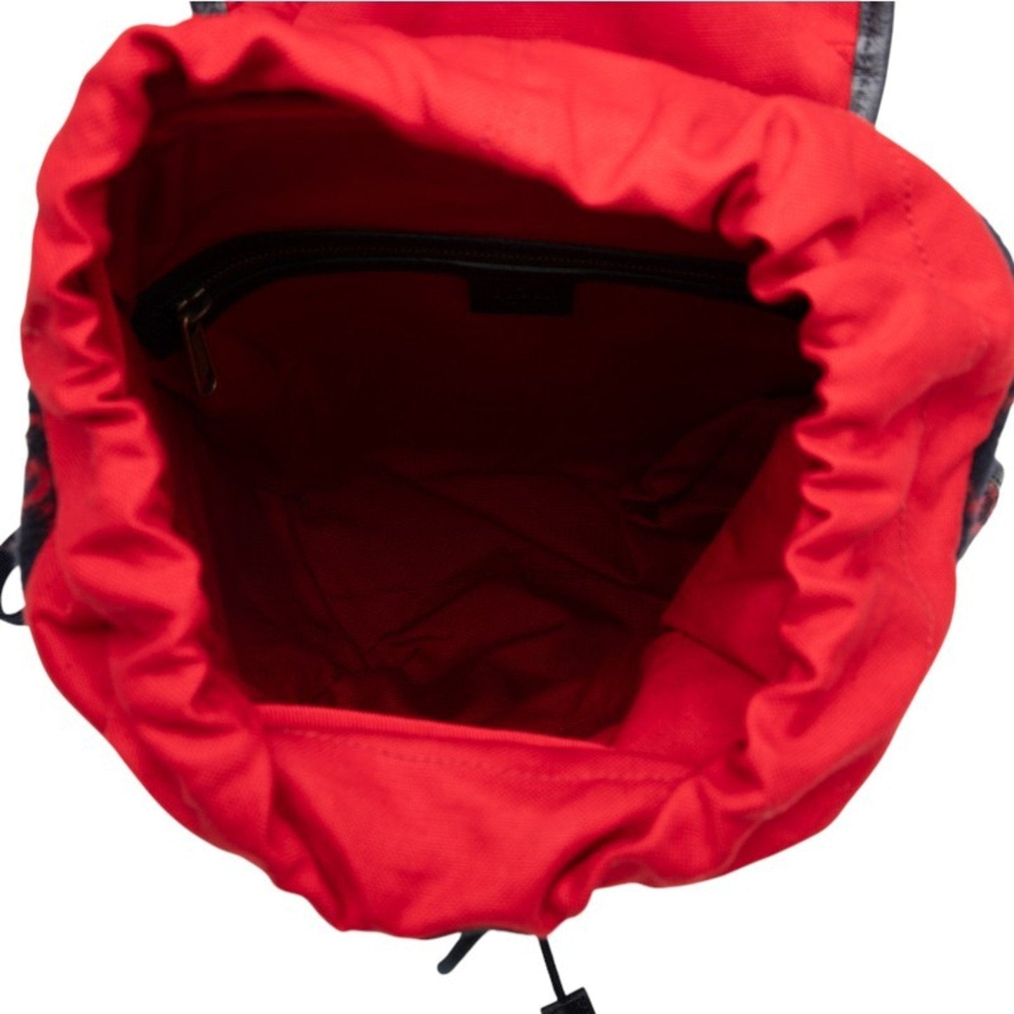 Gucci Navy Red Color Wool Leather Backpack ( )