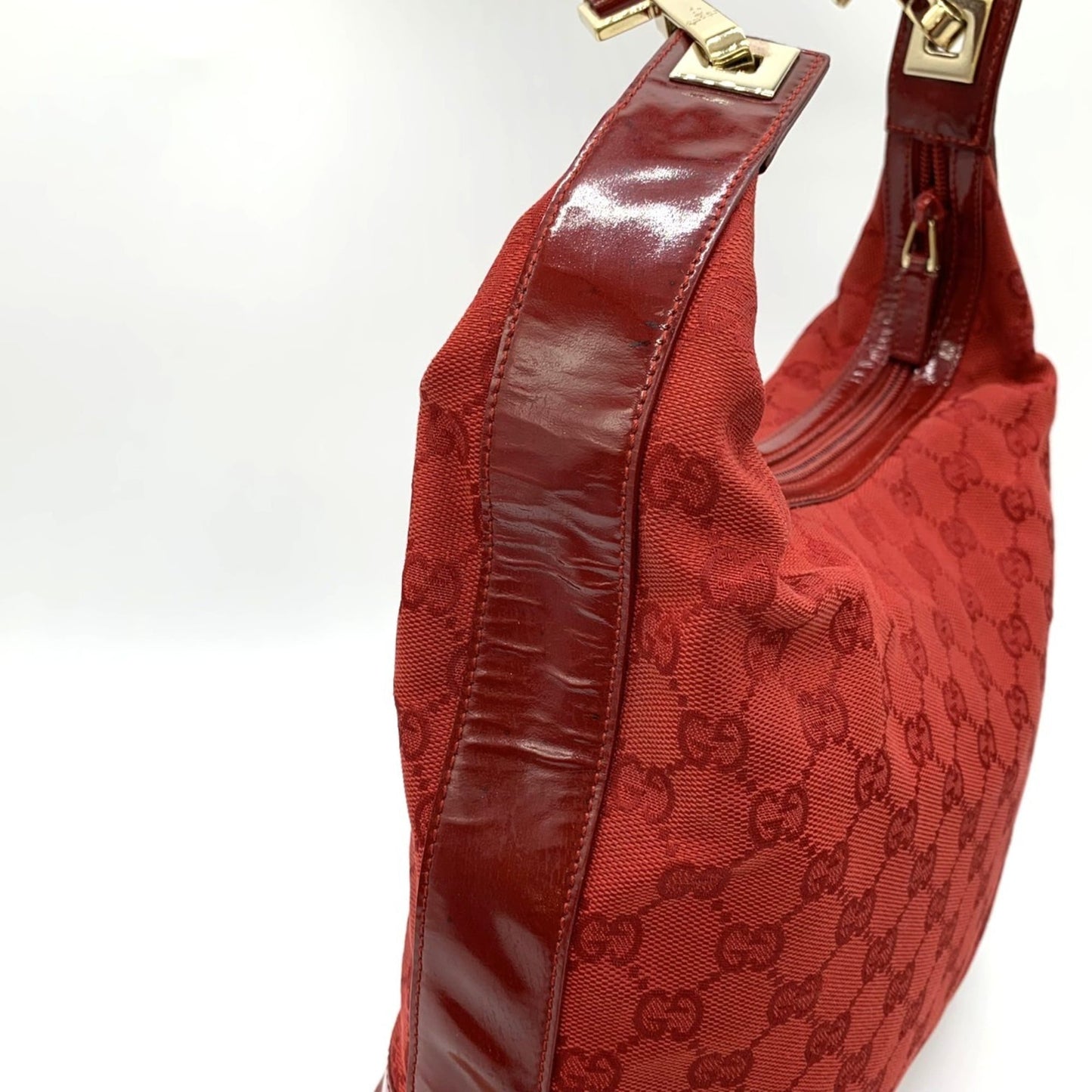 Gucci Red Color Gg Canvas Shoulder Bag ( )
