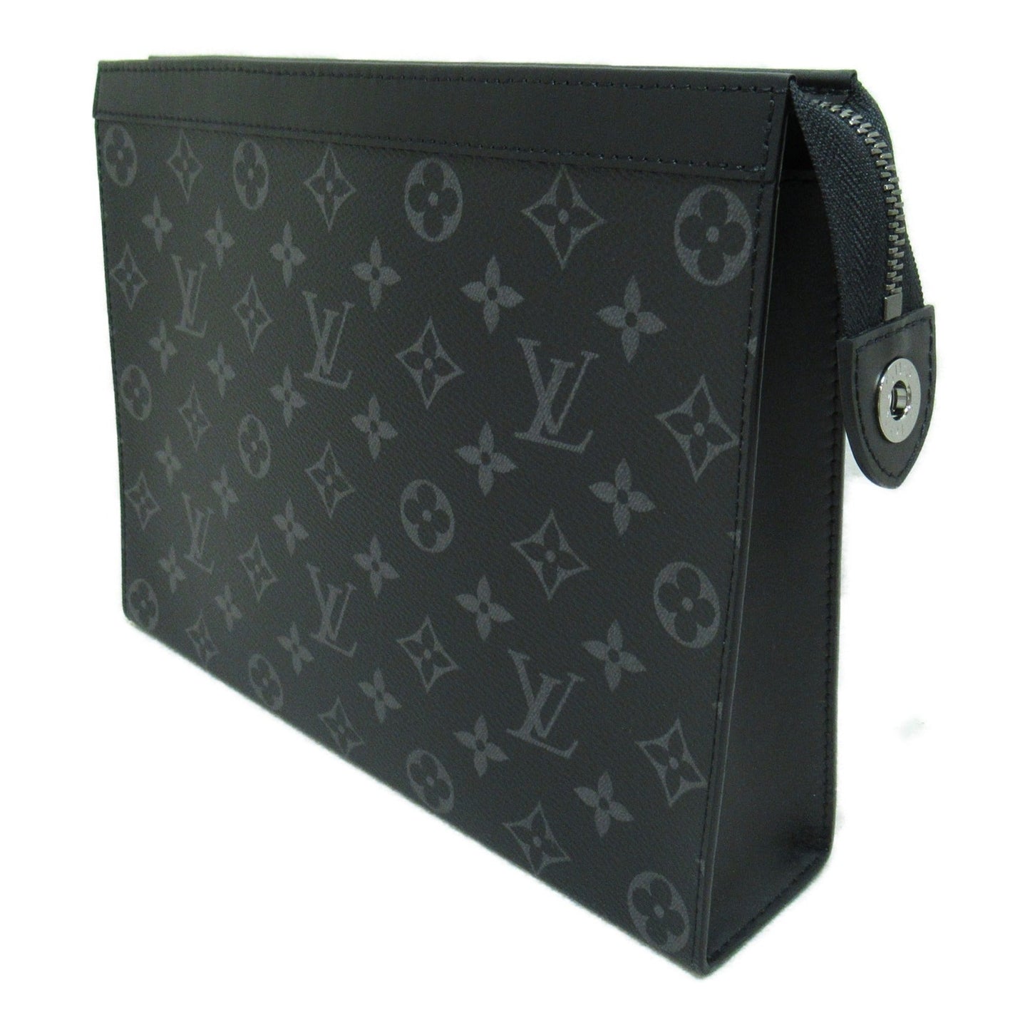LOUIS VUITTON Pochette Voyage MM Black Monogram eclipse PVC coated canvas Clutch
