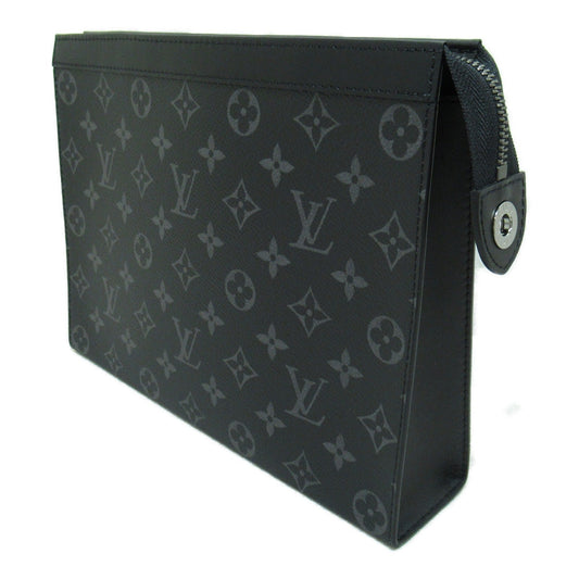 LOUIS VUITTON Pochette Voyage MM Black Monogram eclipse PVC coated canvas Clutch