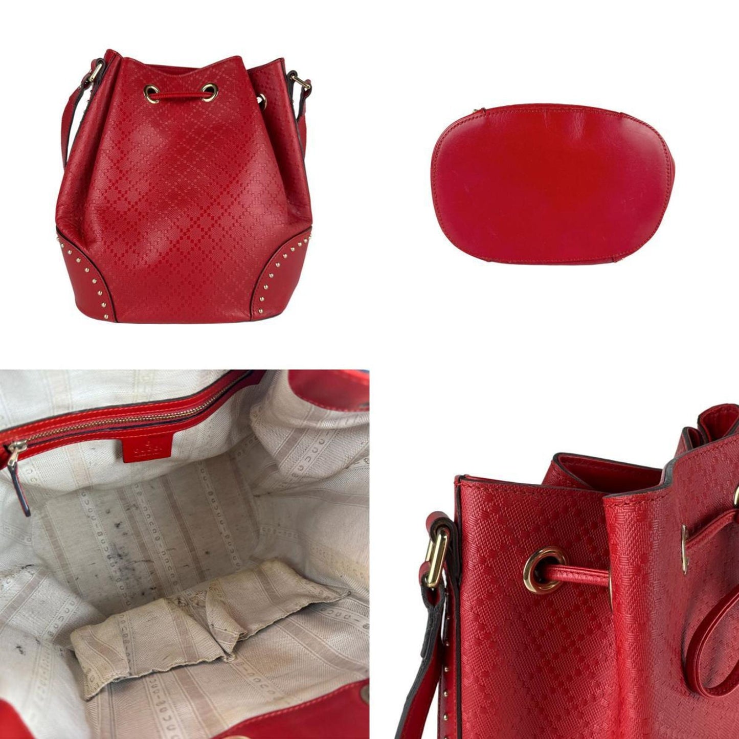 Gucci Red Color Leather Shoulder Bag ( )