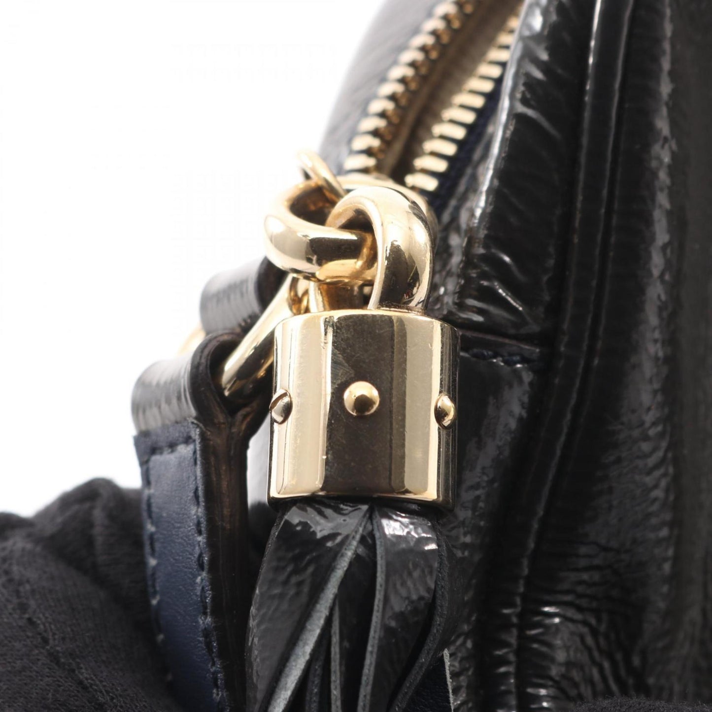 Gucci Navy Patent Leather Shoulder Bag ( )