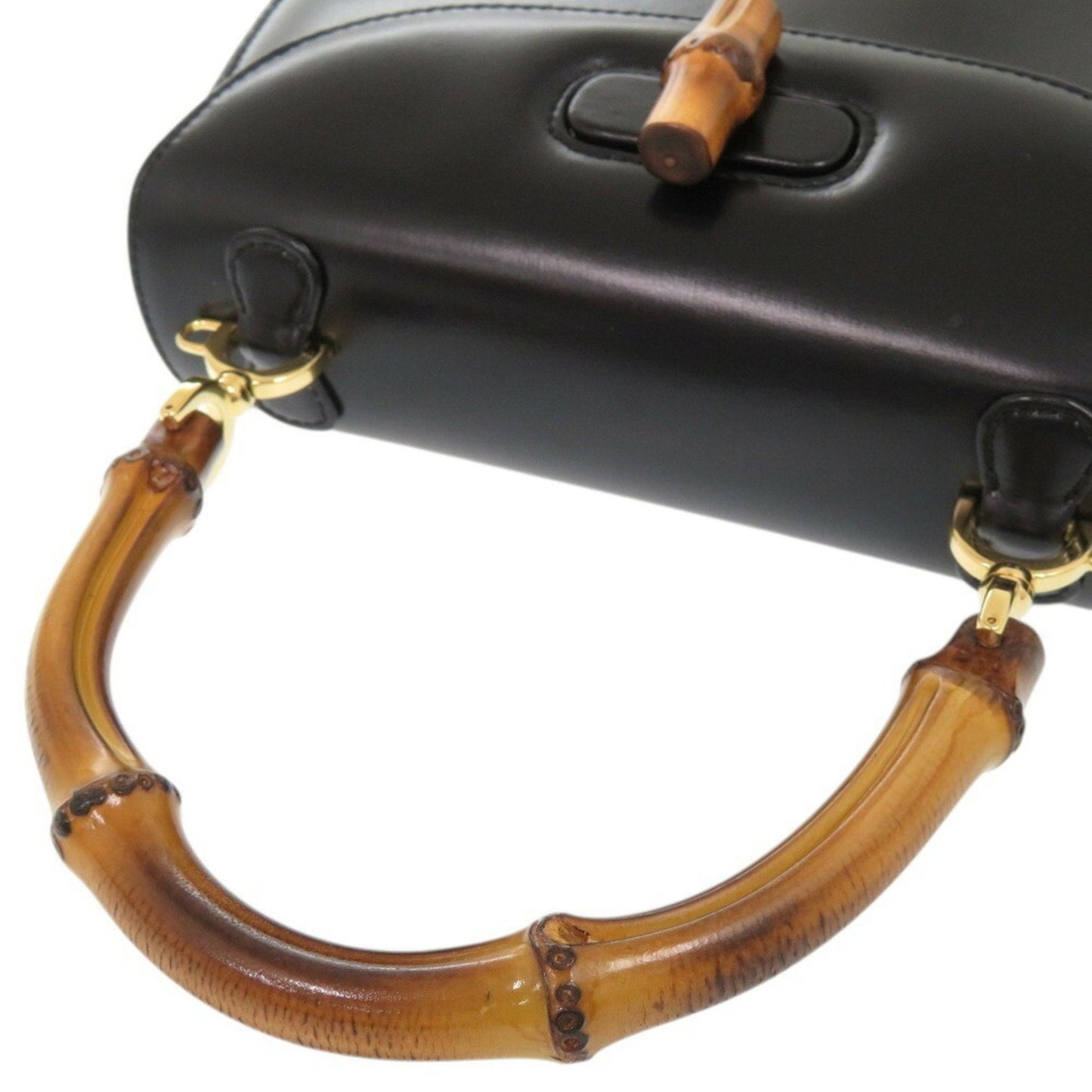 Gucci Black Leather Handbag Shoulder Bag ( )