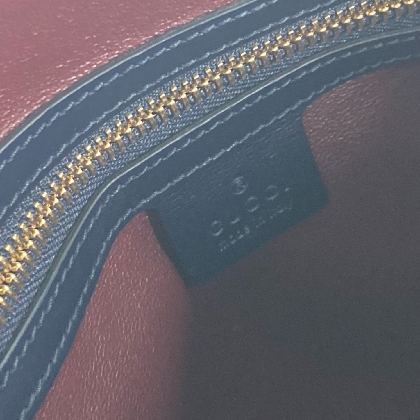 Gucci Beige Dark Navy Canvas Leather Handbag Shoulder Bag ( )