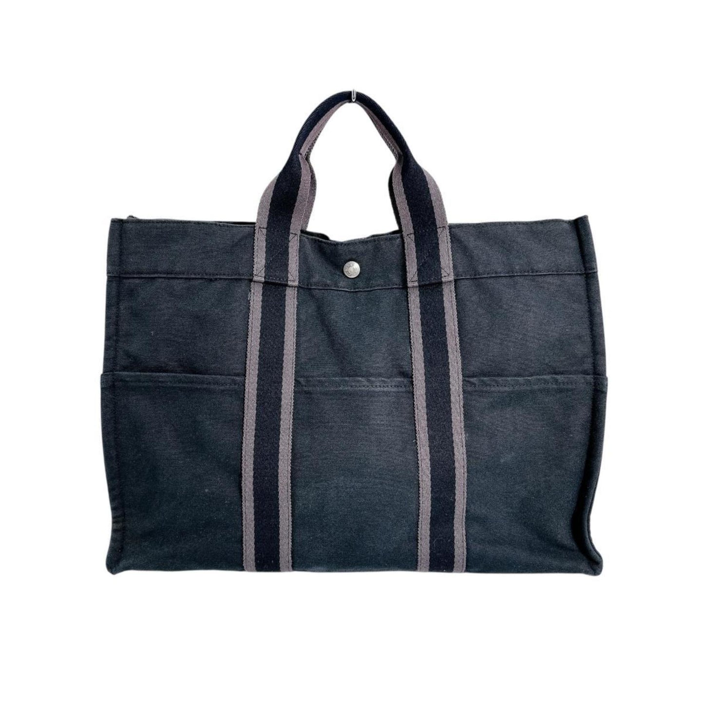 Hermes Her Line Black Canvas Tote Bag ( )