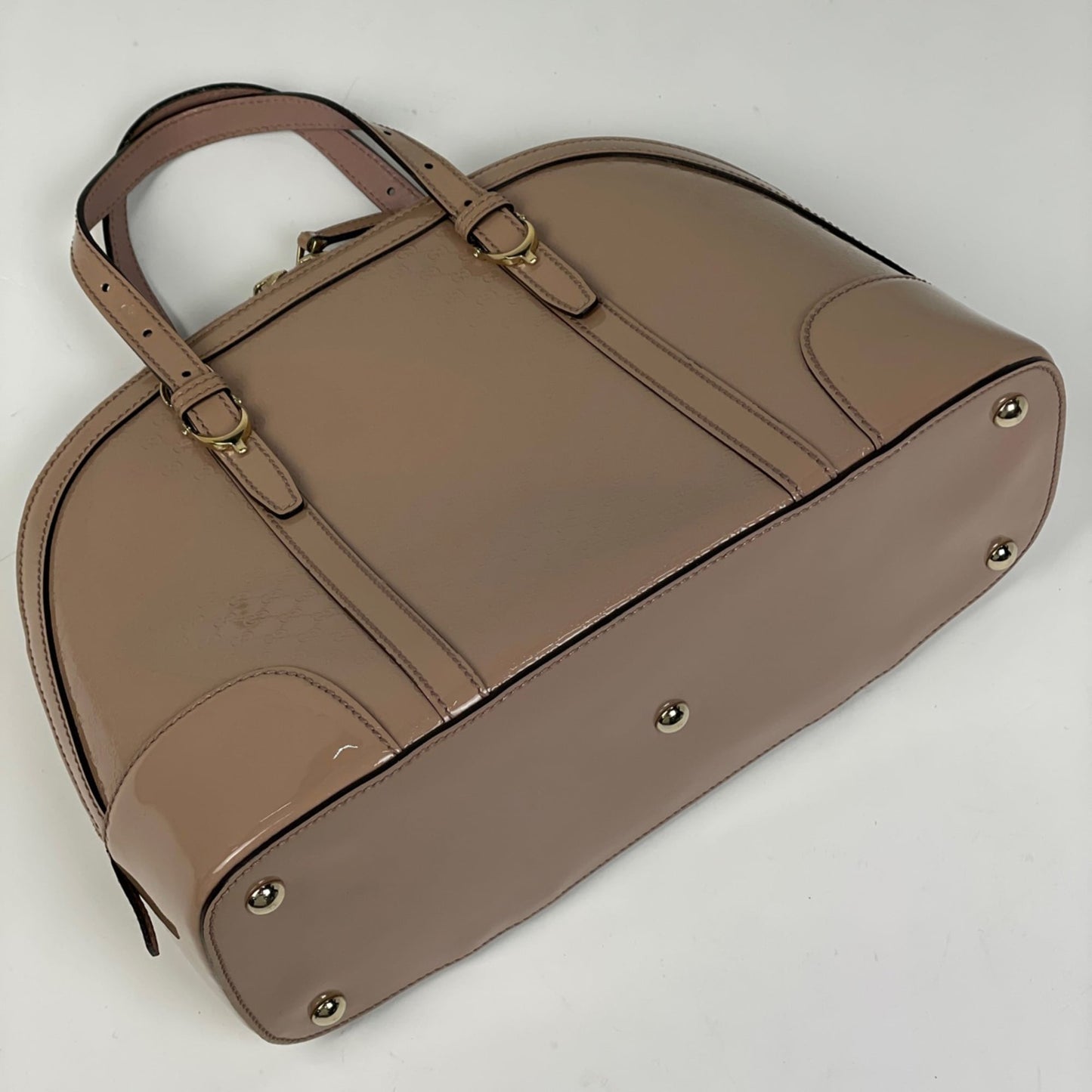 Gucci Pink Beige Patent Leather Handbag Shoulder Bag ( )
