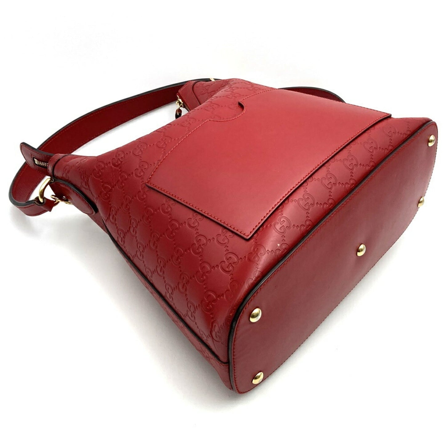 Gucci Red Color Leather Handbag Shoulder Bag ( )