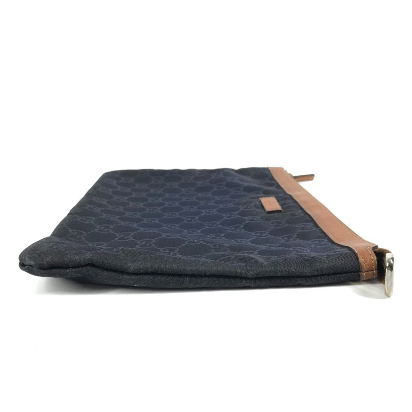 Gucci Navy Leather Nylon Clutch Bag ( )