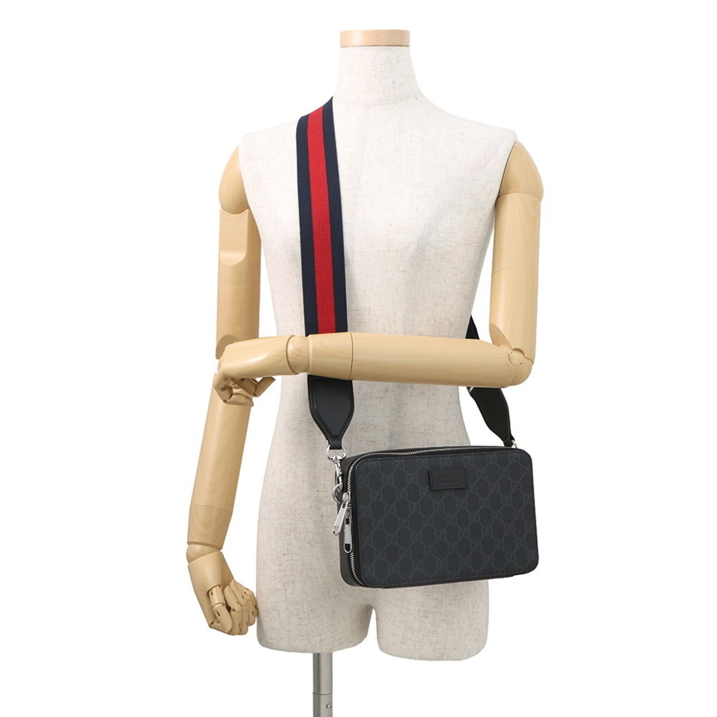 Gucci Black Gg Supreme Leather Shoulder Bag ( )