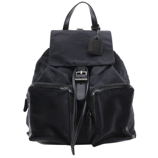 Gucci Black Nylon Canvas Leather Backpack ( )