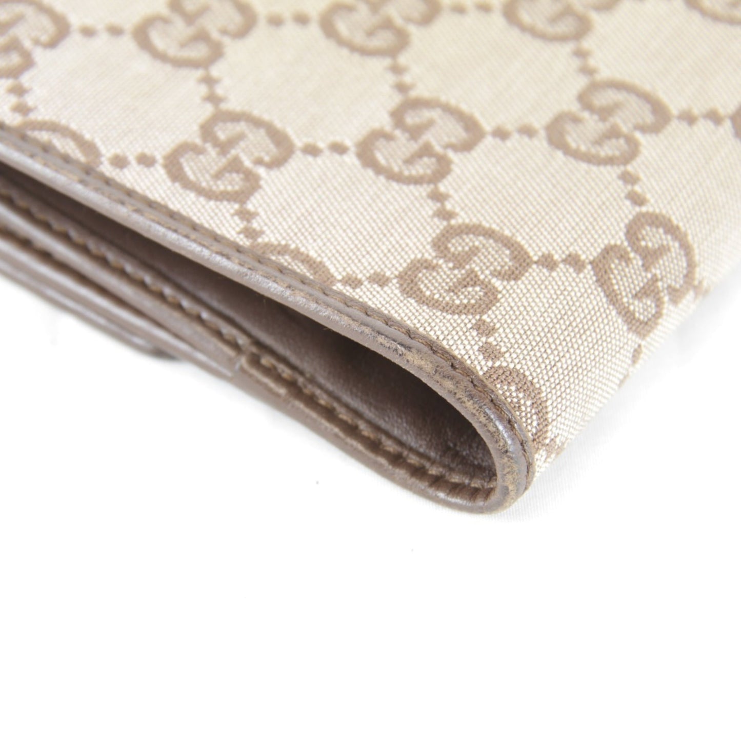Gucci Brown Gg Canvas Leather Wallet (Bi-Fold) ( )
