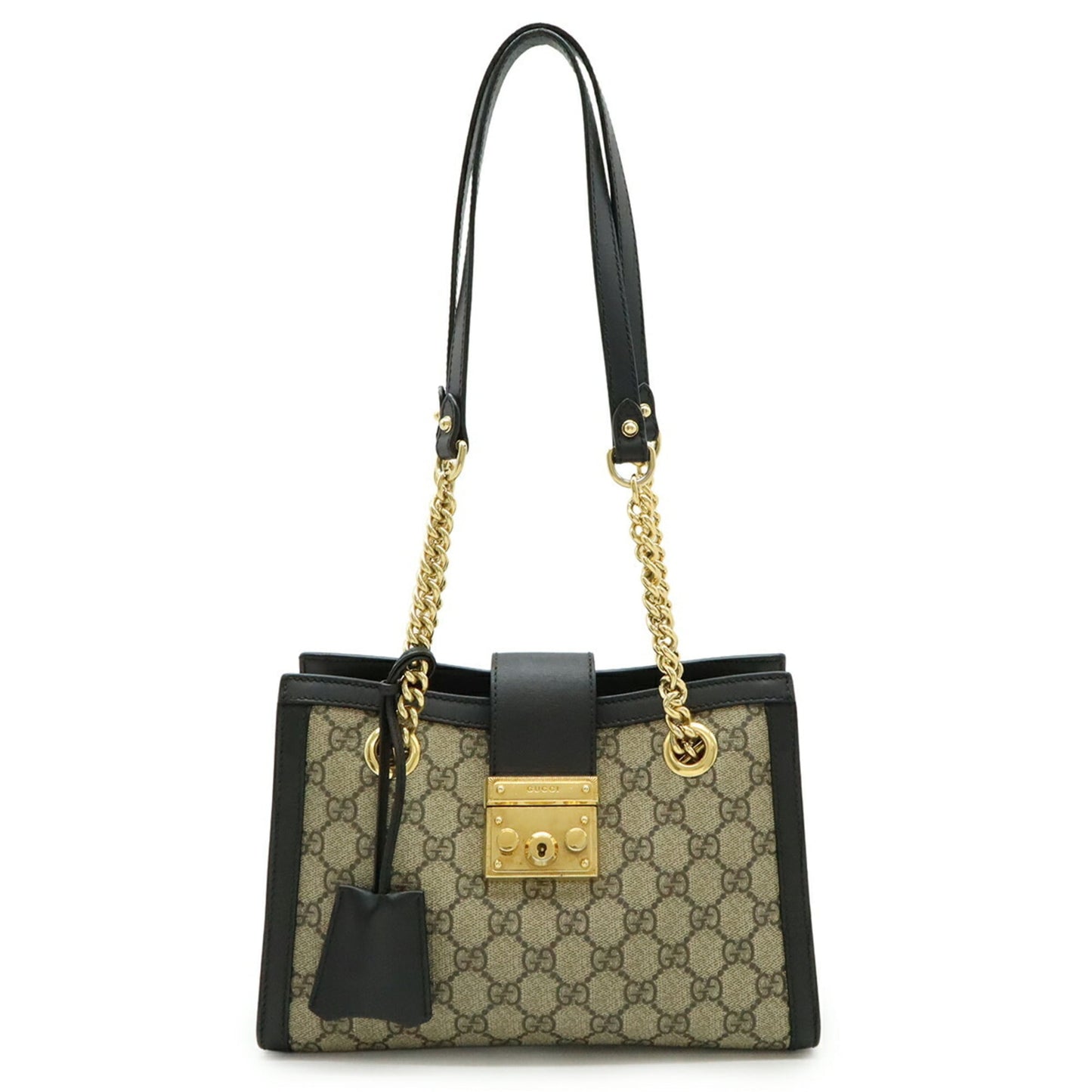 Gucci Padlock Beige Black Gg Supreme Shoulder Bag ( )