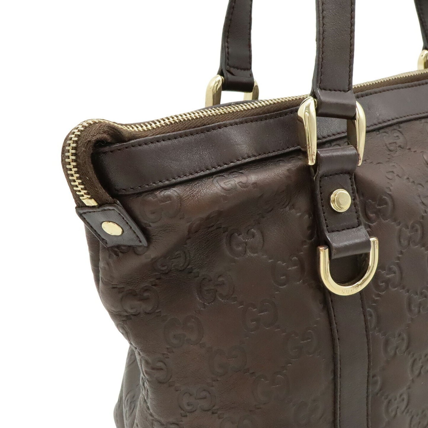 Gucci Brown Dark Brown Gg Leather Leather Shoulder Bag Tote Bag ( )