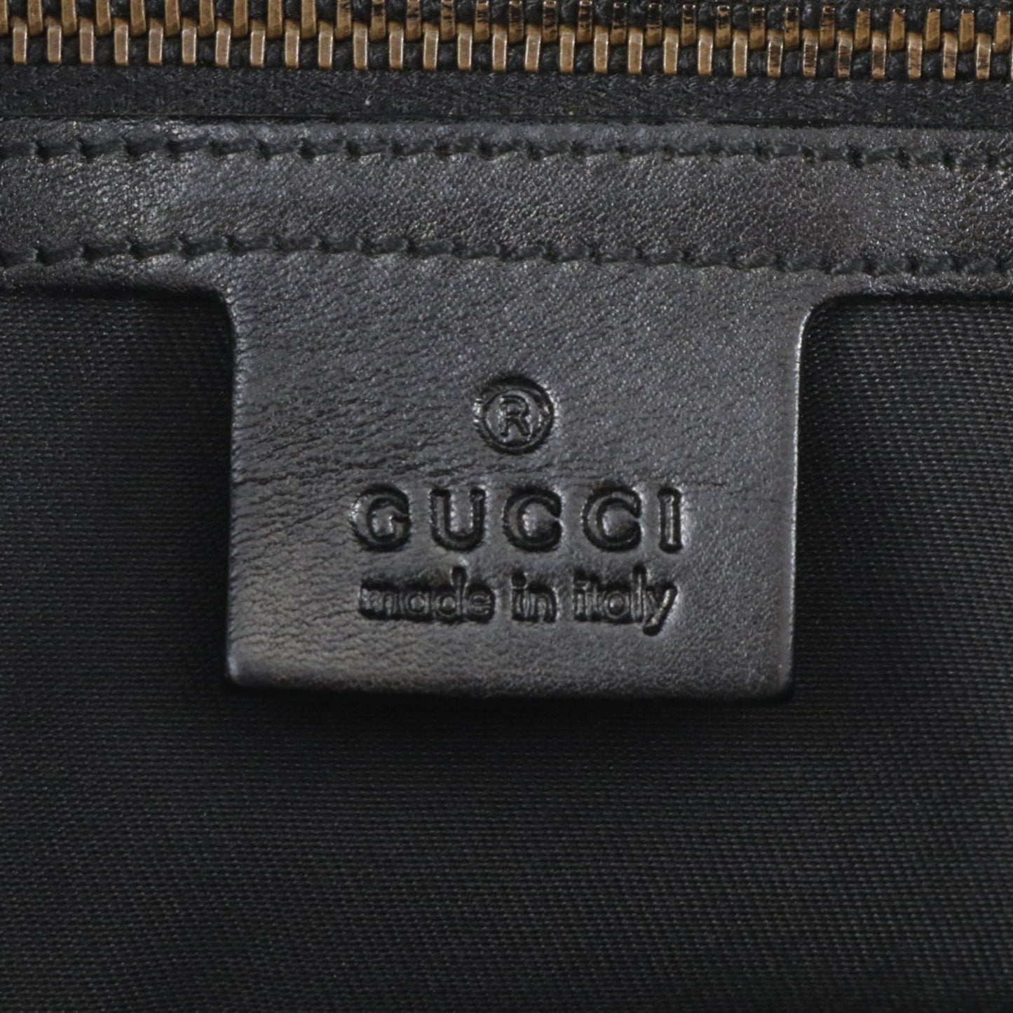 Gucci Black Leather Canvas Tote Bag ( )