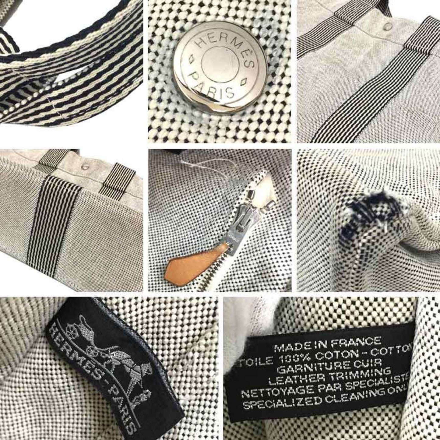Hermes Gray Cotton Canvas Tote Bag ( )