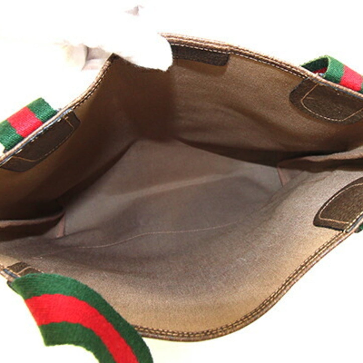 Gucci Beige Pvc Leather Canvas Tote Bag ( )