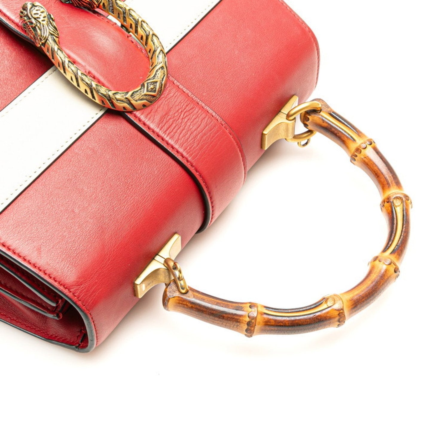 Gucci Red Color Leather Handbag Shoulder Bag ( )