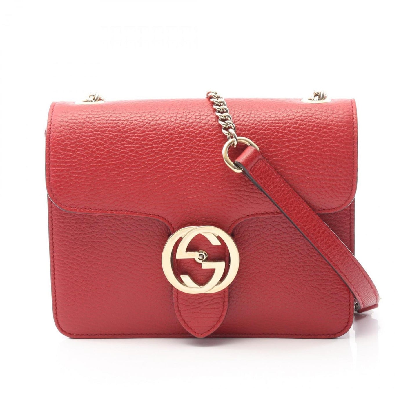 Gucci Red Color Leather Shoulder Bag ( )