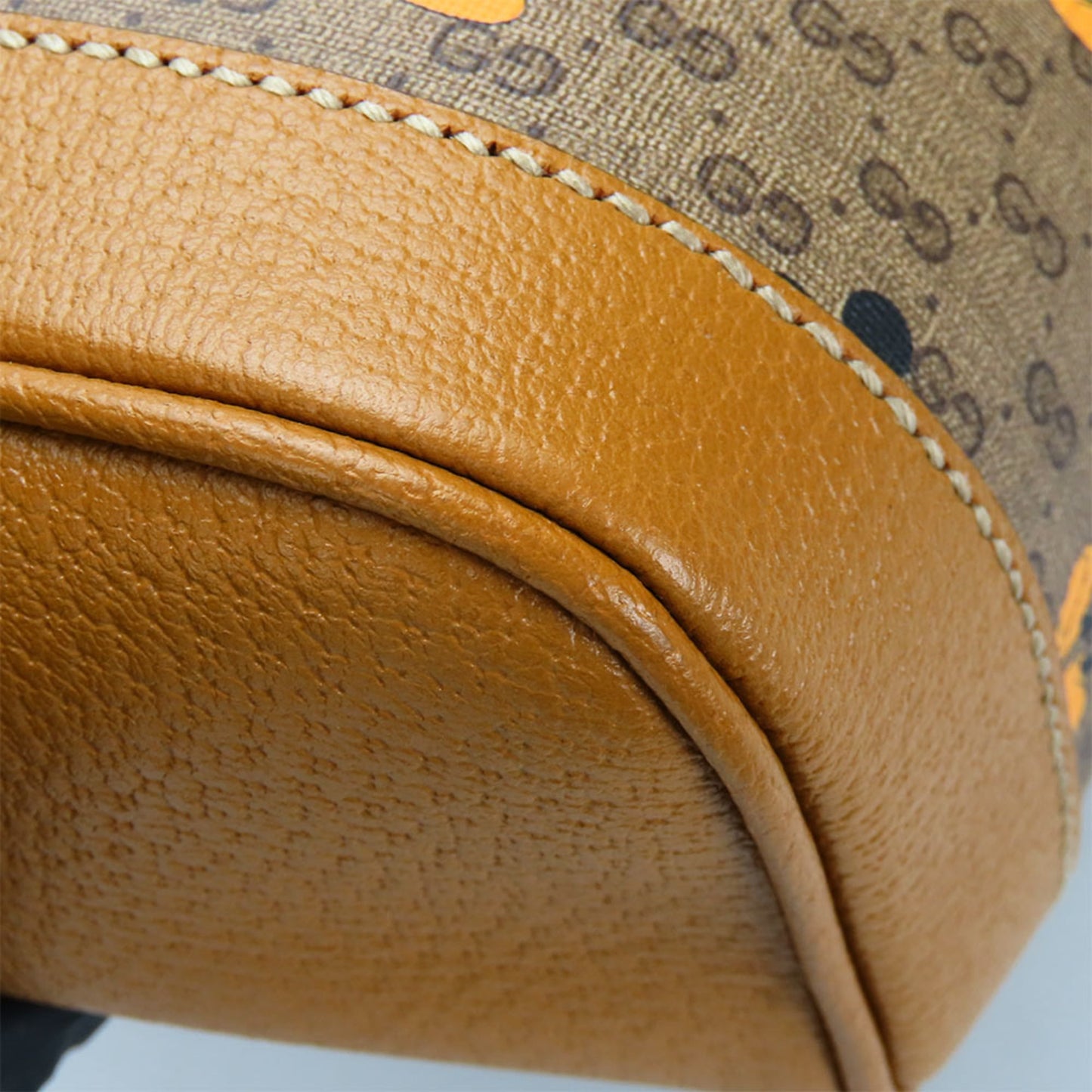 Gucci Brown Camel Gg Supreme Backpack ( )