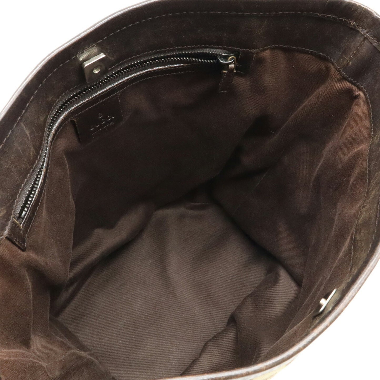 Gucci Beige Dark Brown Gg Canvas Leather Shoulder Bag ( )