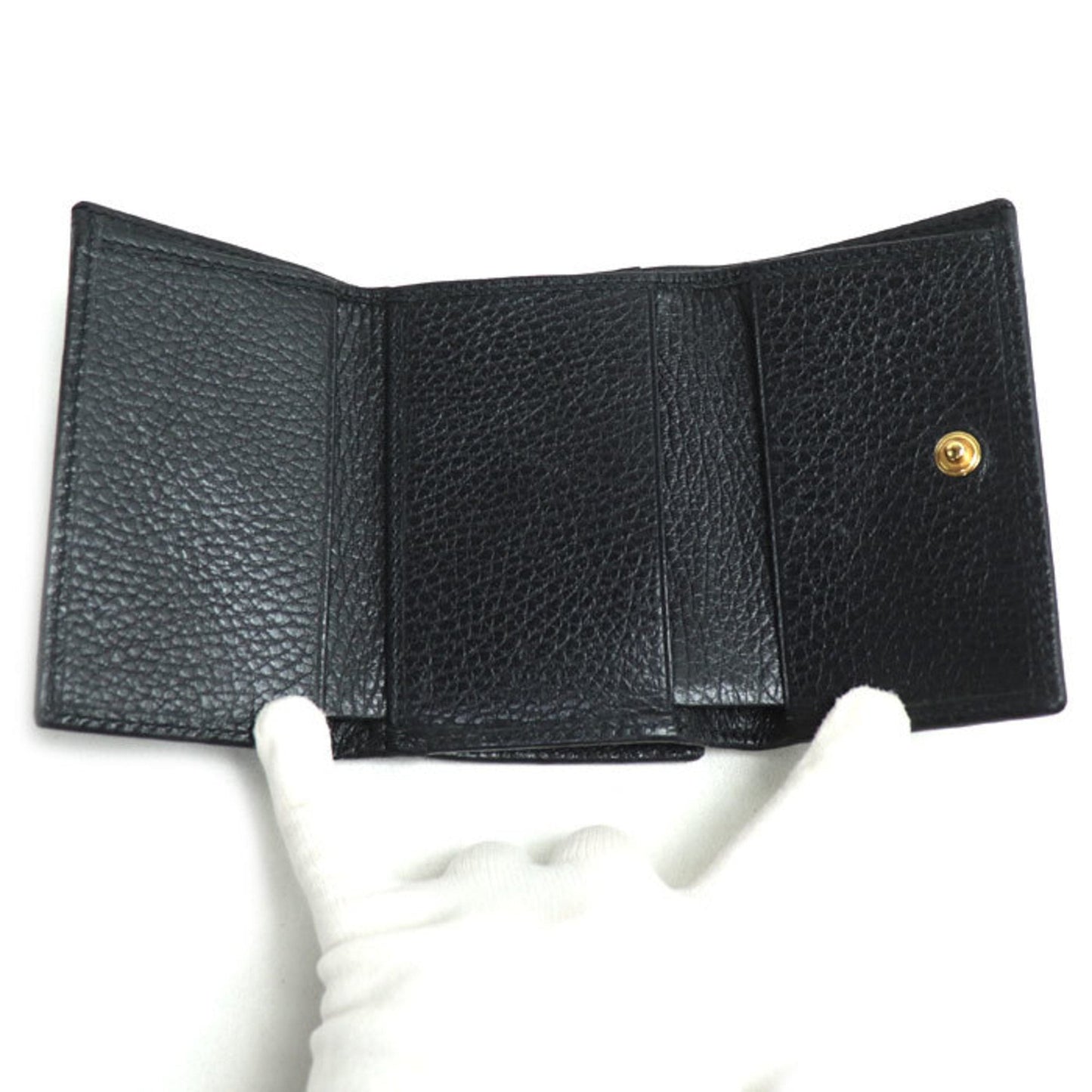 Gucci Black Leather Wallet (Tri-Fold) ( )