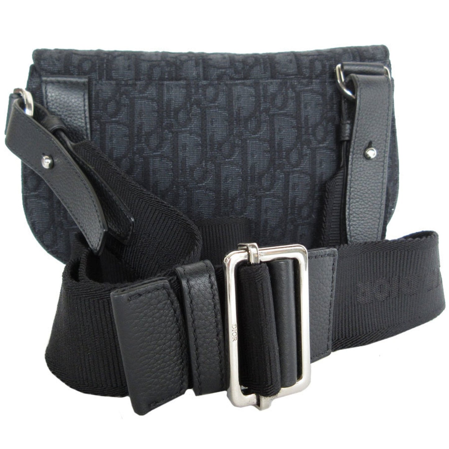 Christian Dior Black Canvas Leather Sling Bag ()