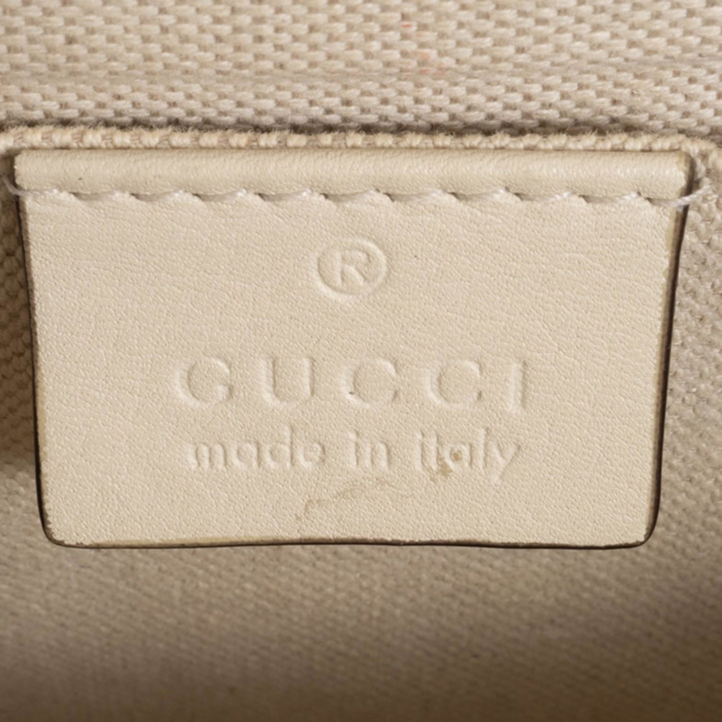 Gucci Ivory Navy Red Color Bamboo Leather Shoulder Bag ( )