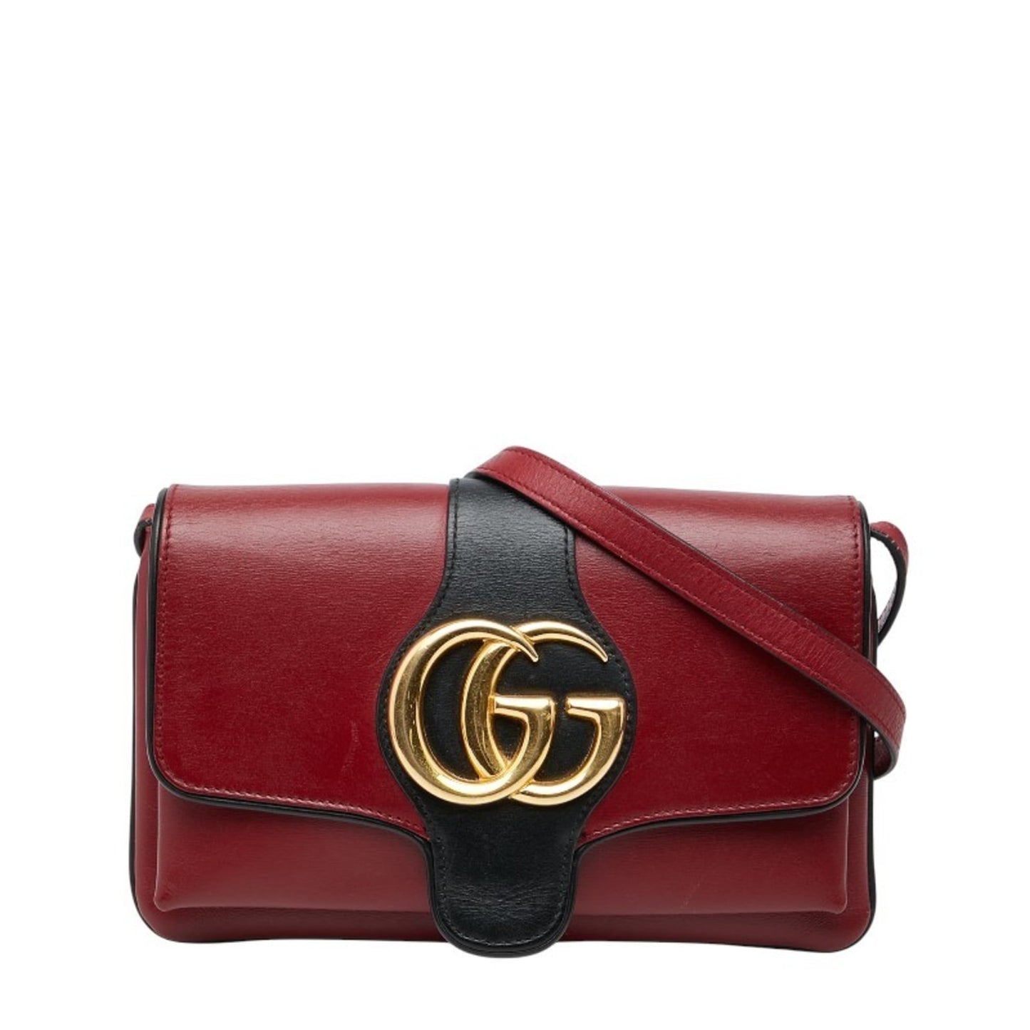 Gucci Black Red Color Leather Shoulder Bag ( )