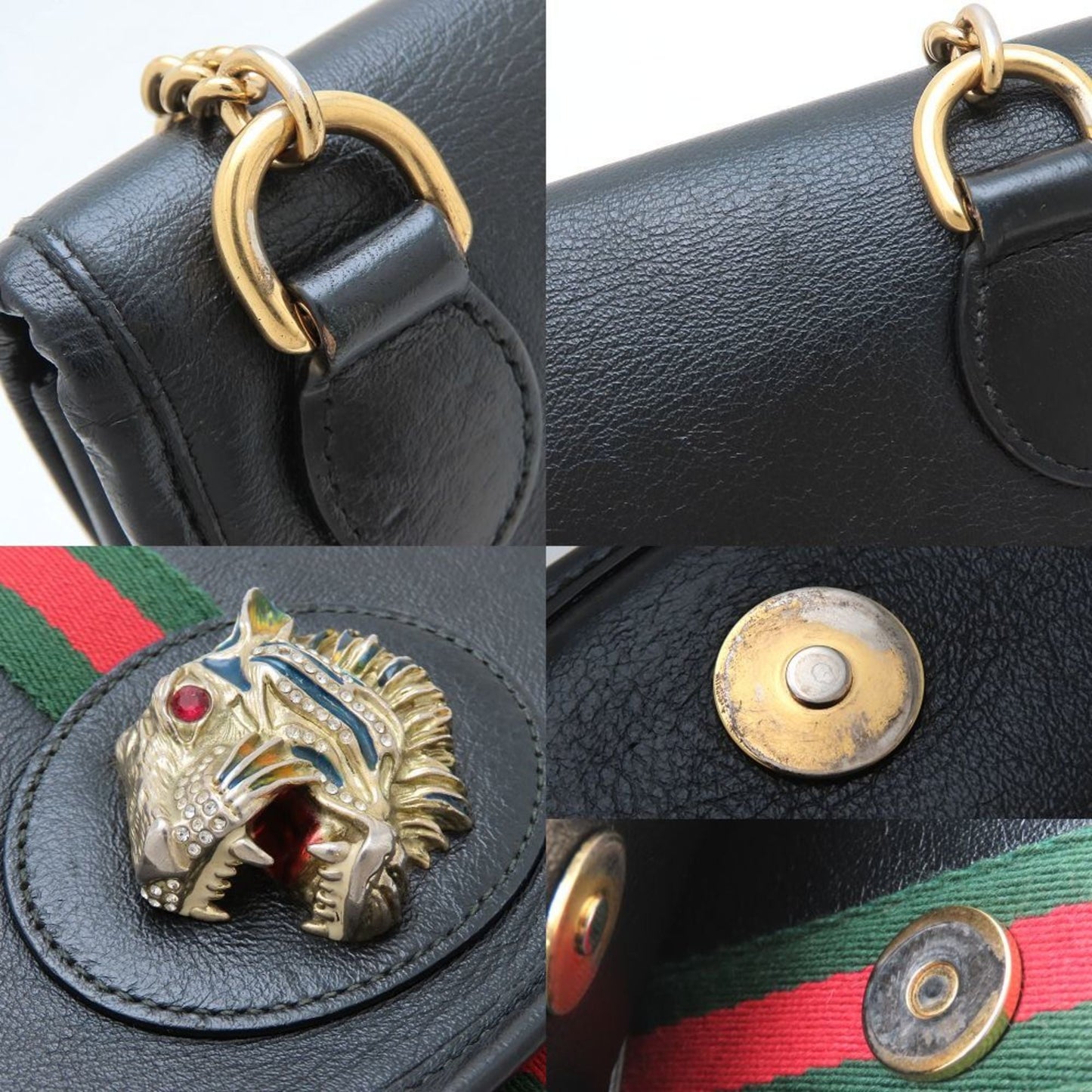 Gucci Black Leather Shoulder Bag ( )