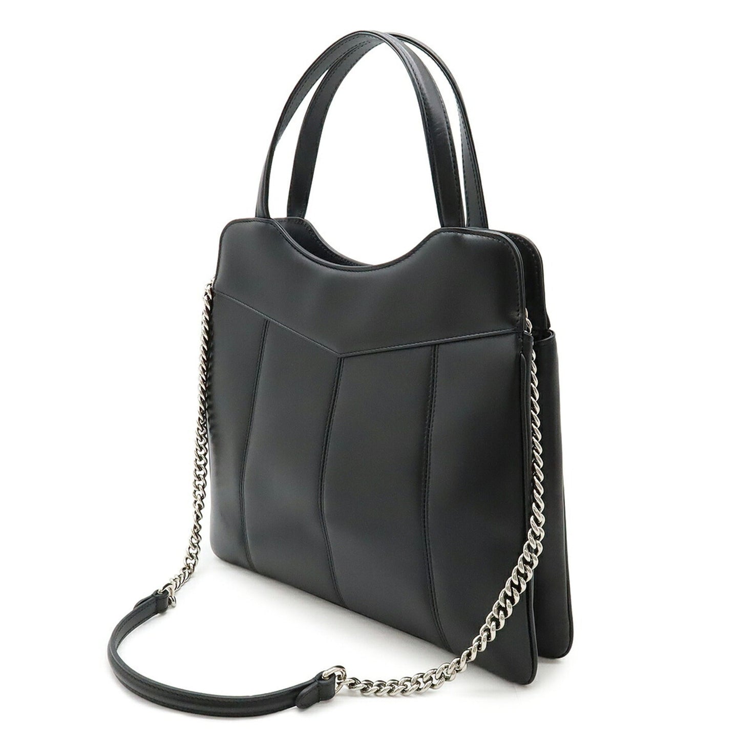 Gucci Black Leather Handbag Shoulder Bag Tote Bag ( )