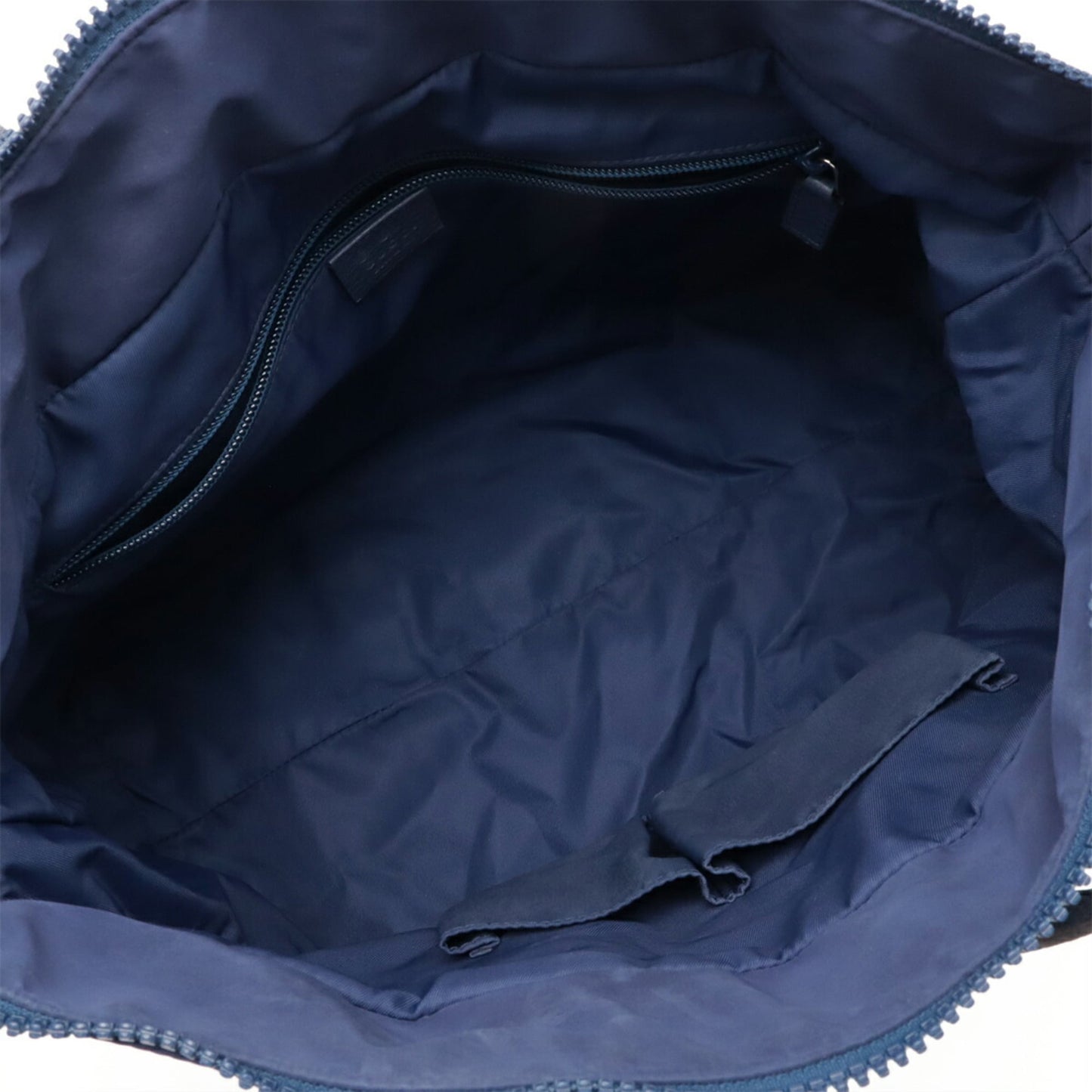 Gucci Blue Nylon Leather Shoulder Bag Tote Bag ( )