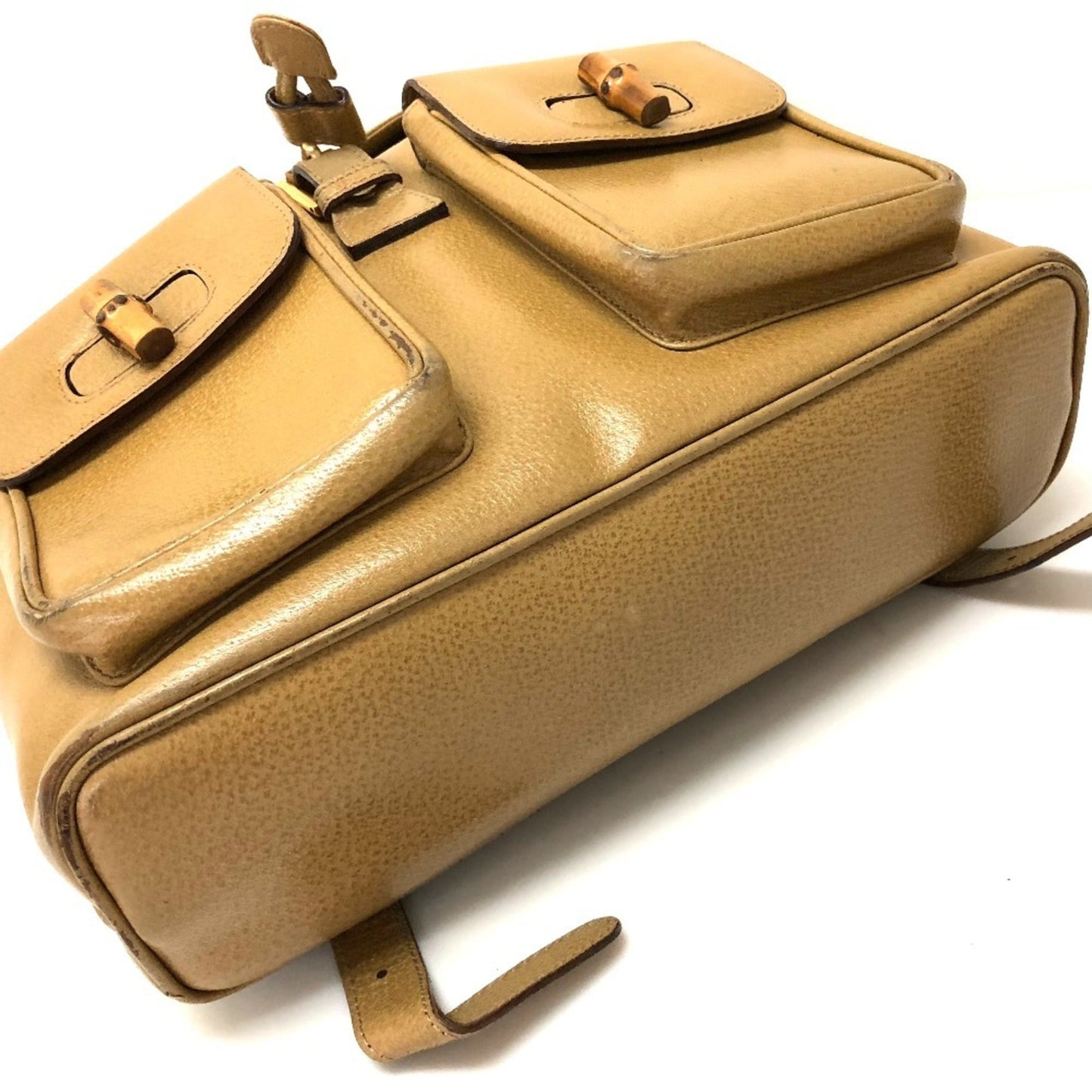 Gucci Bamboo Beige Leather Backpack ( )