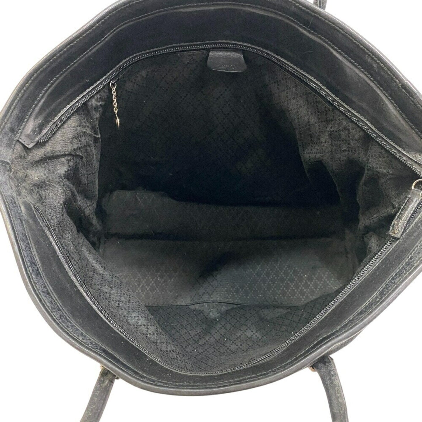 Gucci Black Nylon Leather Shoulder Bag Tote Bag ( )
