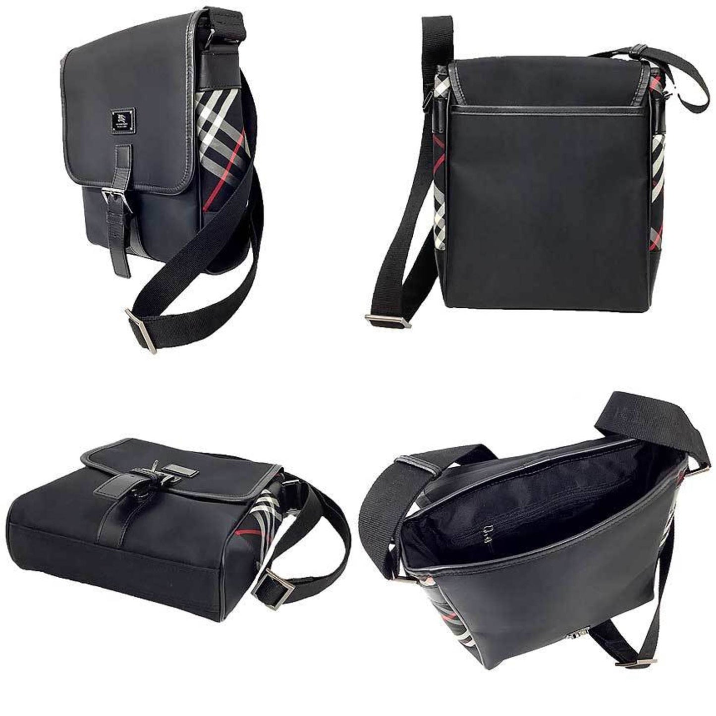 Burberry Black Nylon Leather Shoulder Bag ( )