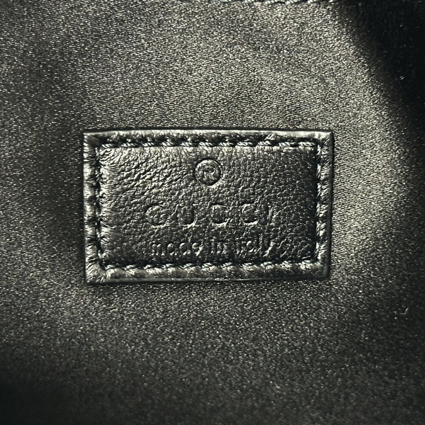 Gucci Black Gray Denim Leather Shoulder Bag ( )