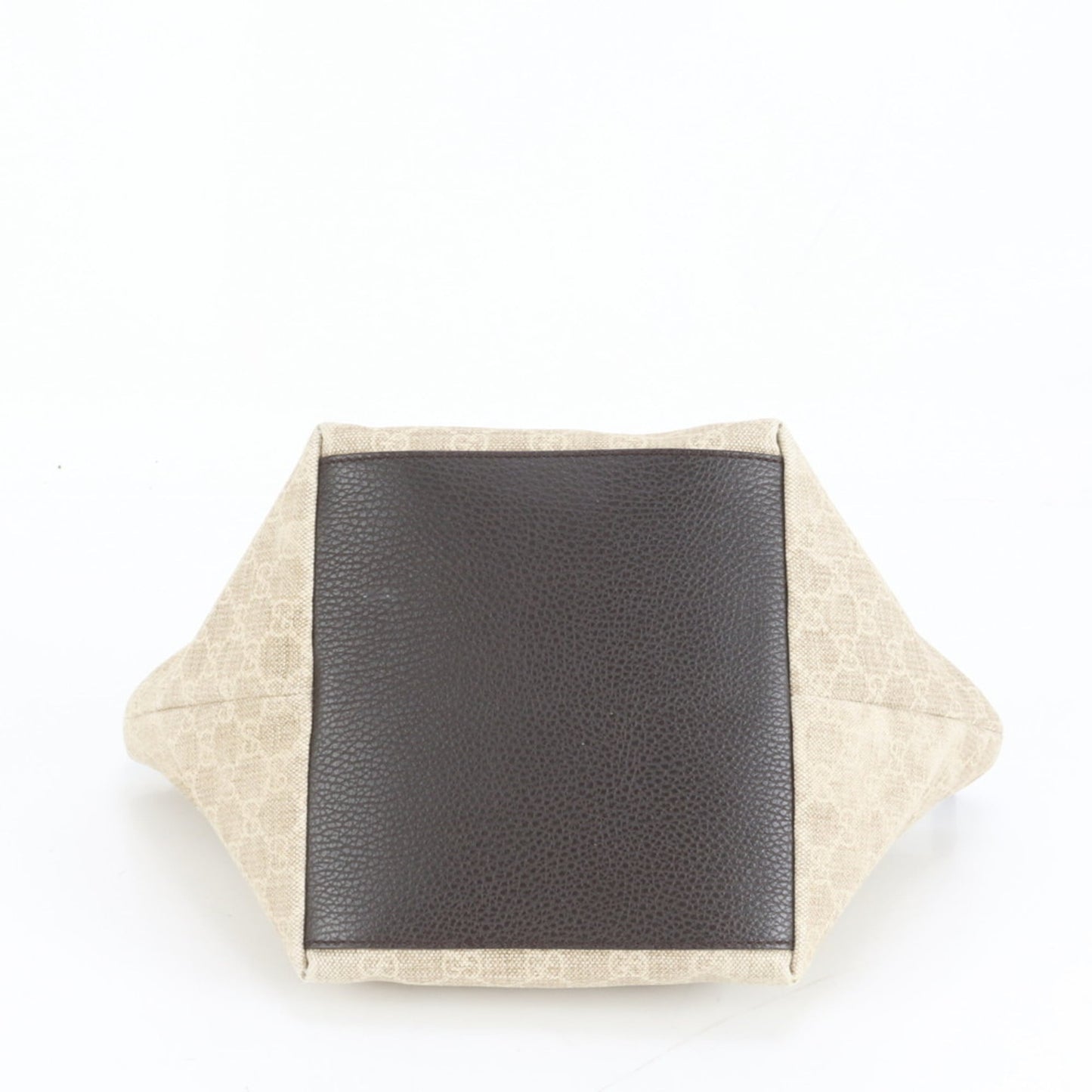 Gucci Brown Leather Canvas Handbag ( )