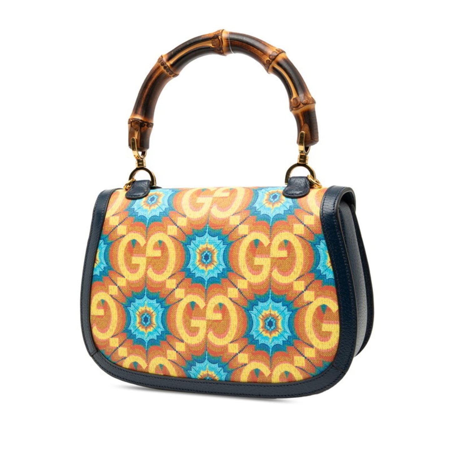 Gucci Multi-Color Navy Pvc Leather Handbag Shoulder Bag ( )