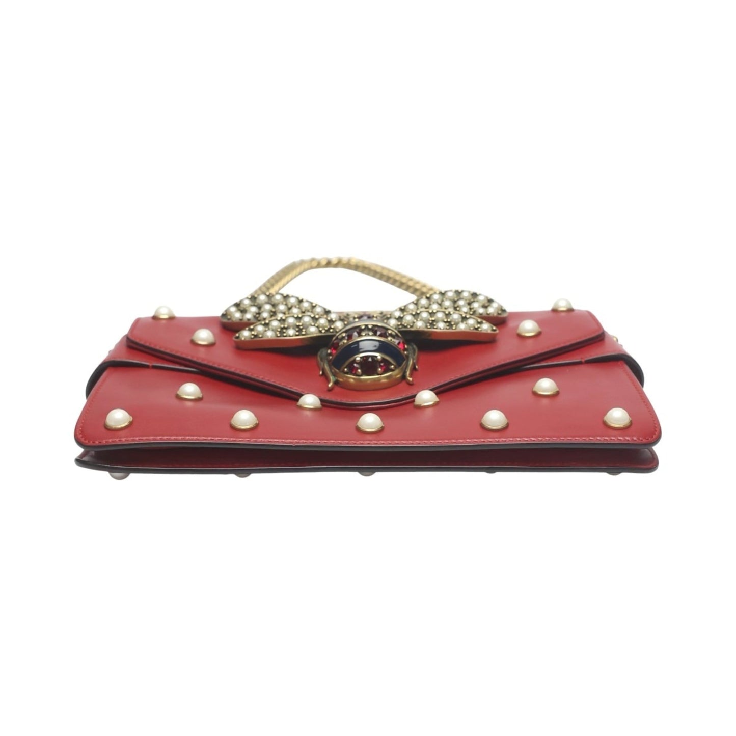 Gucci Red Color Leather Handbag Shoulder Bag ( )