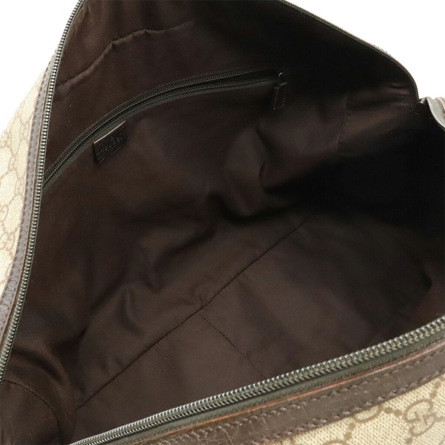 Gucci Beige Dark Brown Pvc Leather Boston Bag Tote Bag ( )