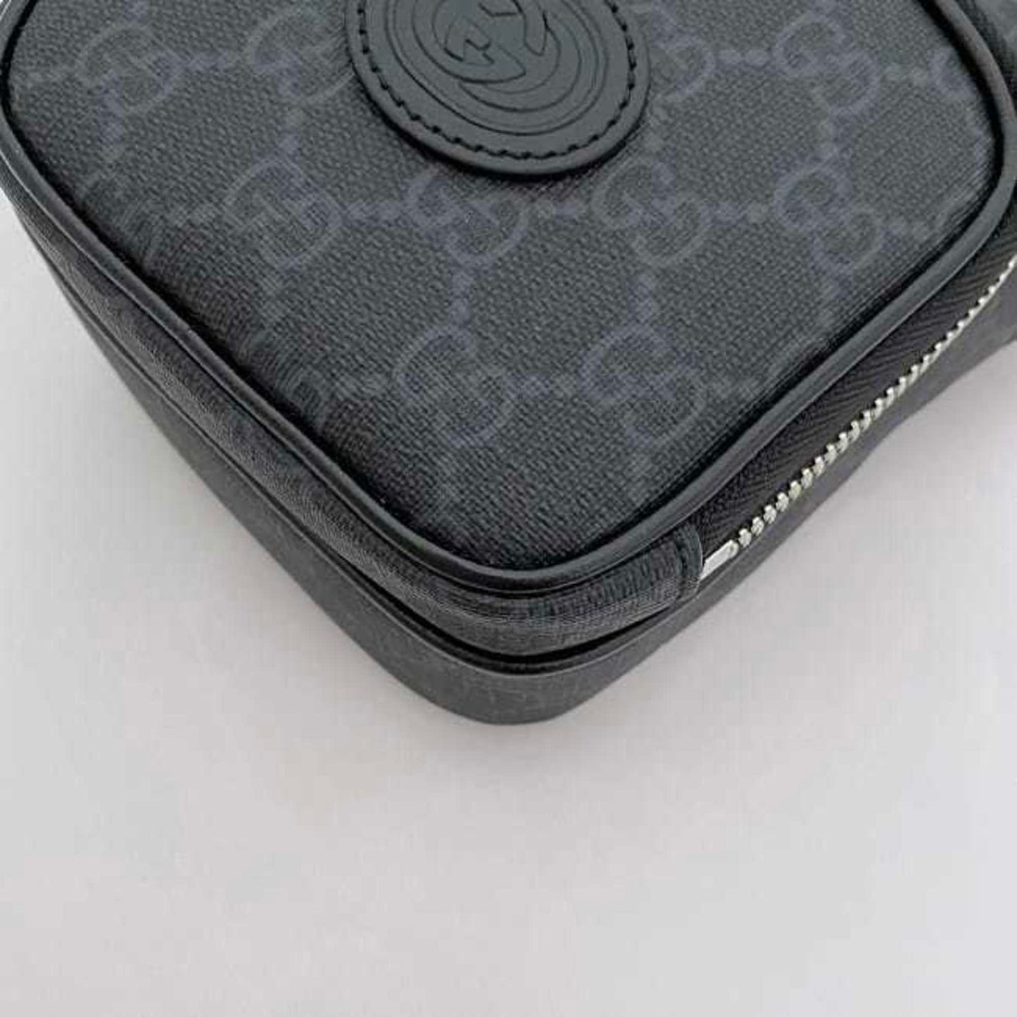 Gucci Black Pvc Leather Pochette Shoulder Bag ( )