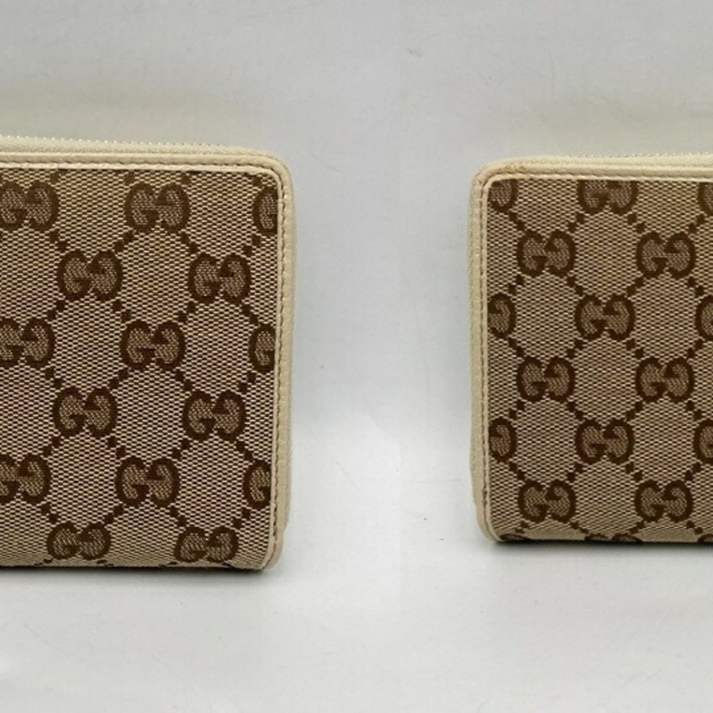Gucci Beige Canvas Leather Long Wallet (Bi-Fold) ( )