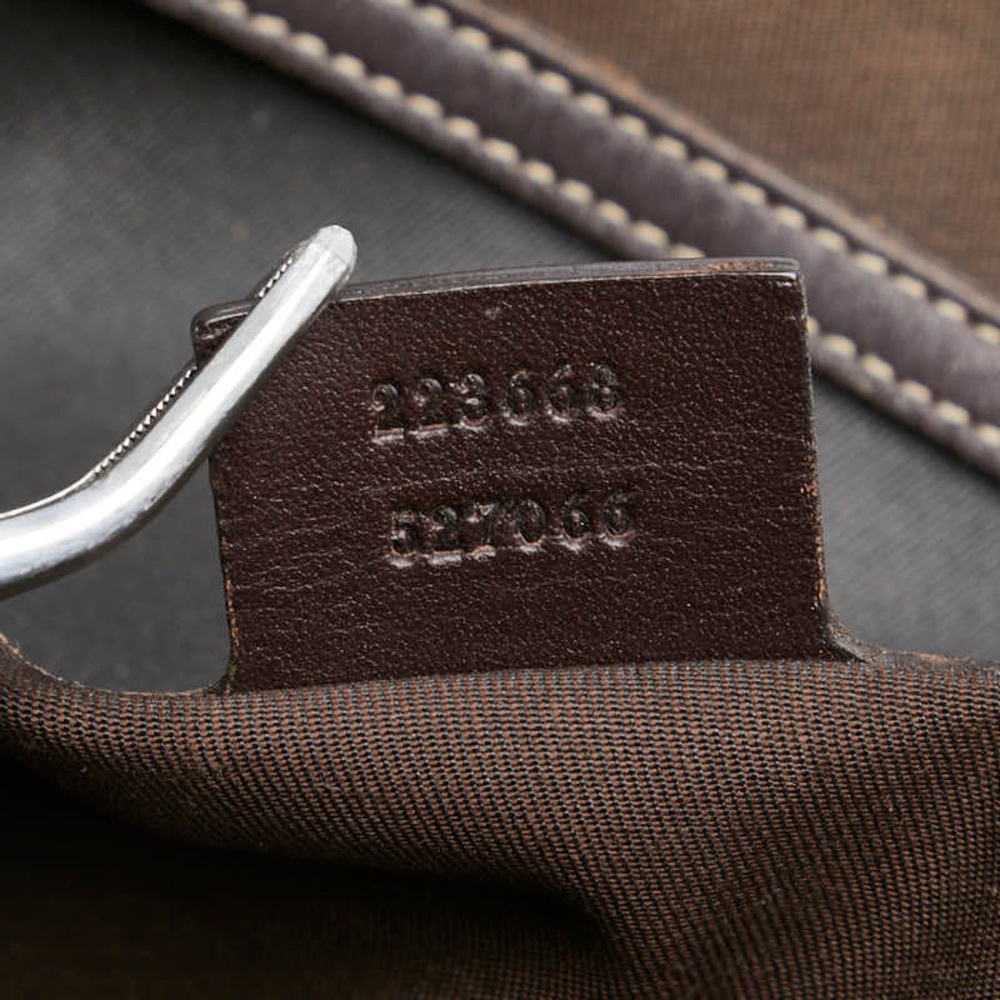 Gucci Beige Brown Pvc Leather Shoulder Bag Tote Bag ( )