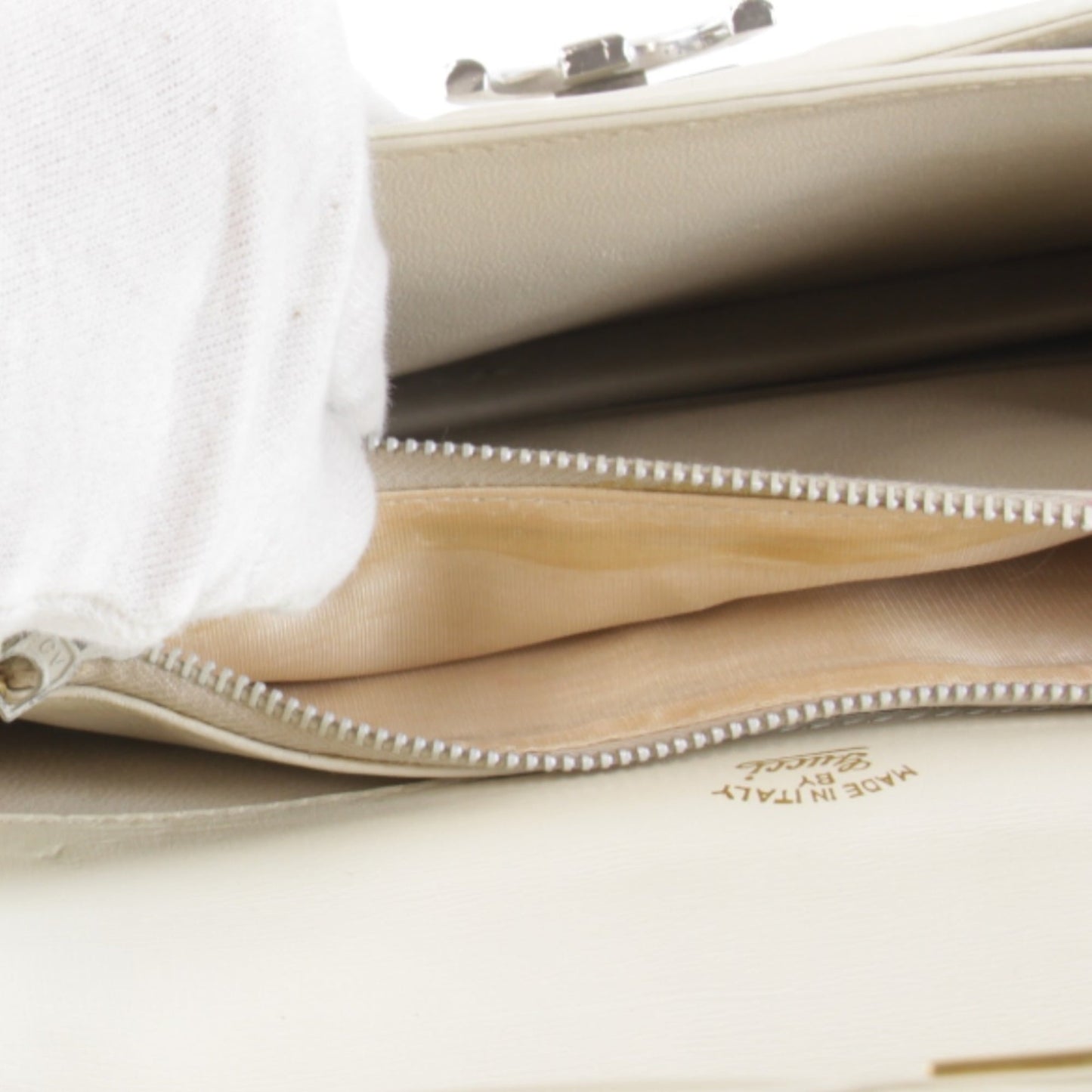 Gucci Microguccissima White Canvas Leather Shoulder Bag ( )