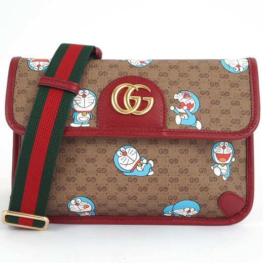 Gucci Beige Bordeaux Pvc Leather Sling Bag ( )
