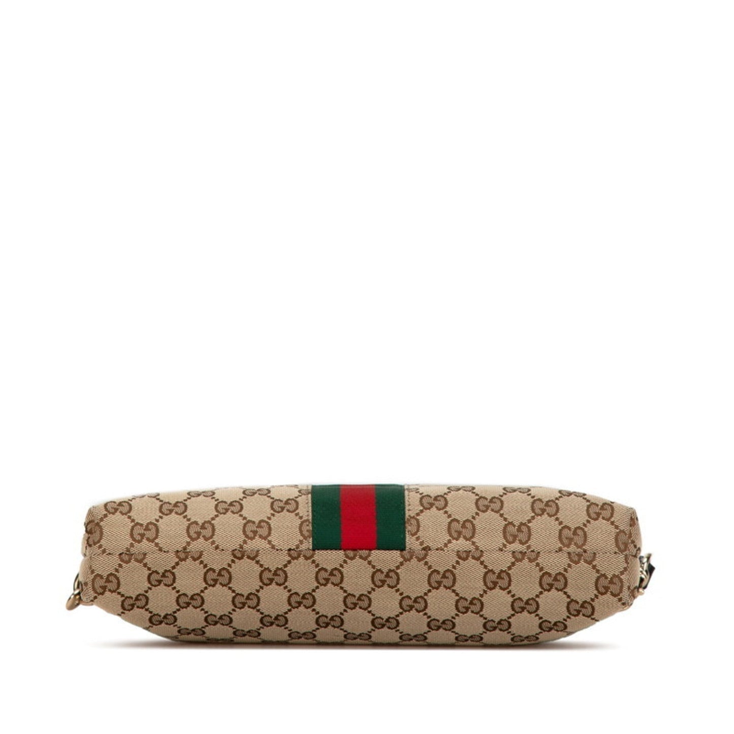 Gucci Beige Black Canvas Leather Shoulder Bag ( )