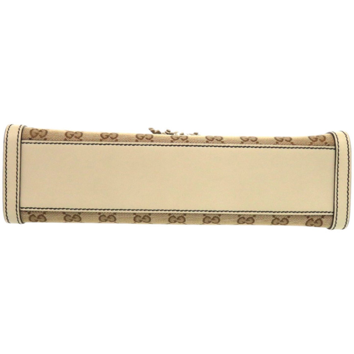 Gucci Beige White Gg Canvas Leather Shoulder Bag ( )