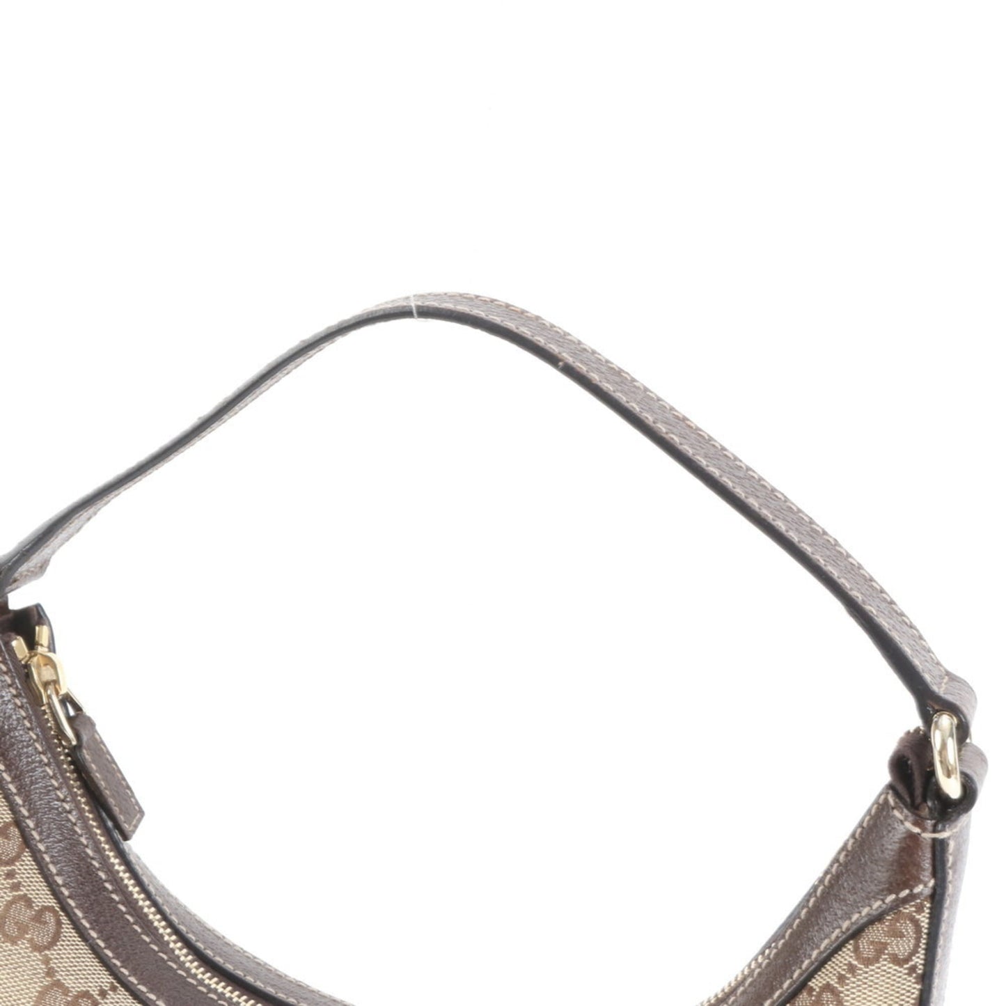 Gucci Brown Leather Canvas Shoulder Bag ( )