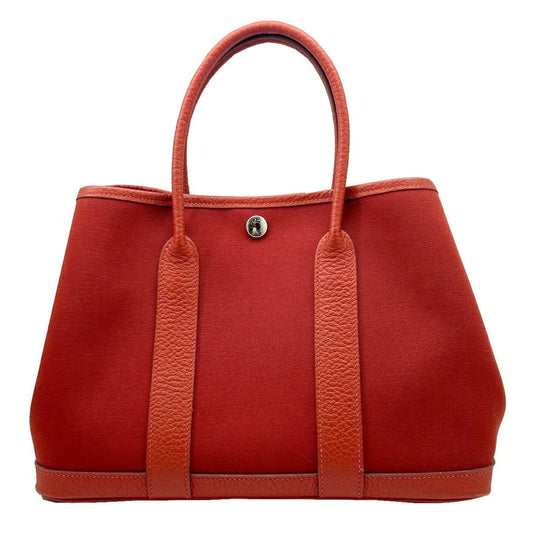 Hermes Red Color Toile H Tote Bag ( )