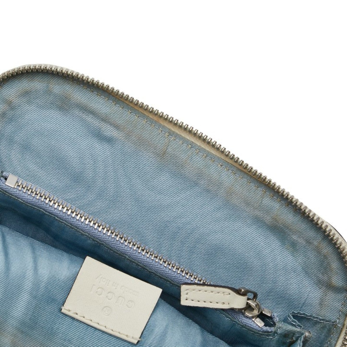Gucci Gold White Leather Shoulder Bag ( )