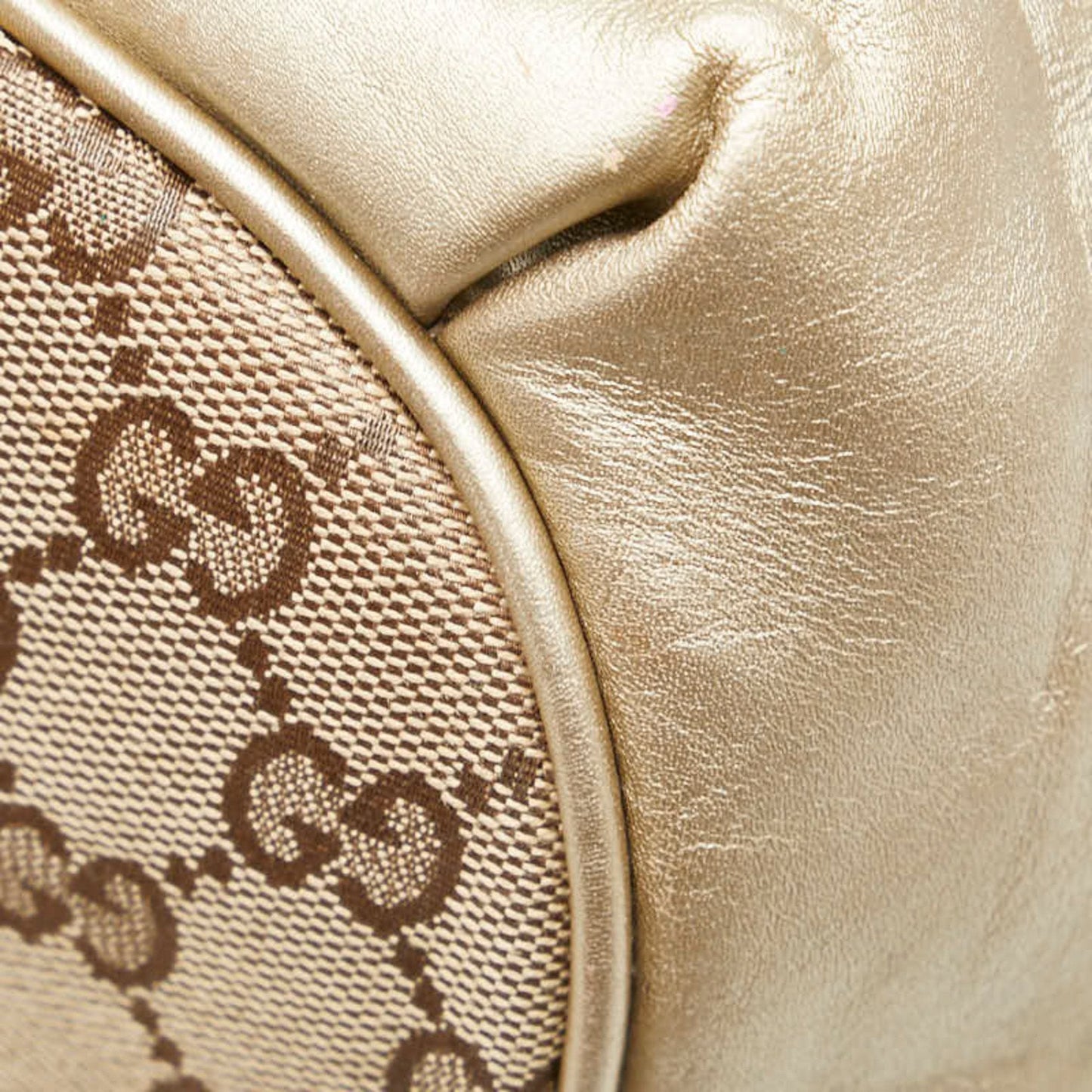 Gucci Gg Canvas Beige Champagne Gold Gg Canvas Leather Handbag Shoulder Bag ( )
